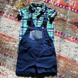 Carter Romper and Baby B’gosh overalls